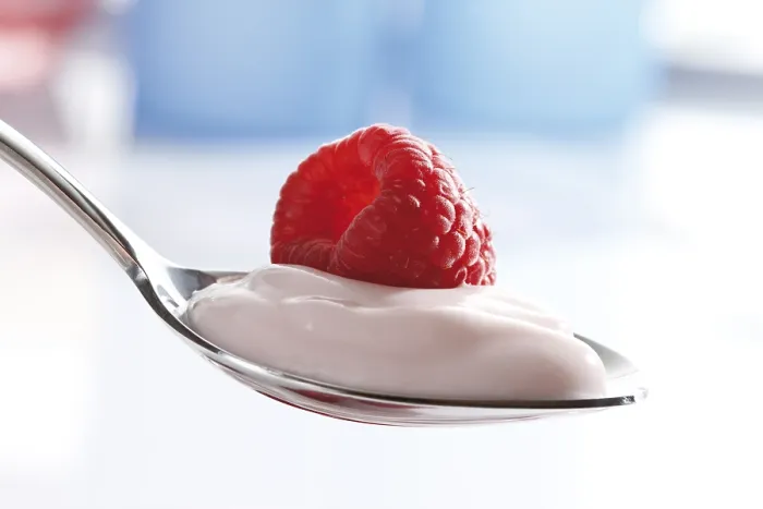 Framed Print : Raspberry Yogurt Print on a Spoon Framed Print : Raspberry Yogurt Print on a Spoon