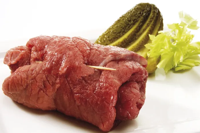 Framed Print : Raw Beef Roulade Print Framed Print : Raw Beef Roulade Print