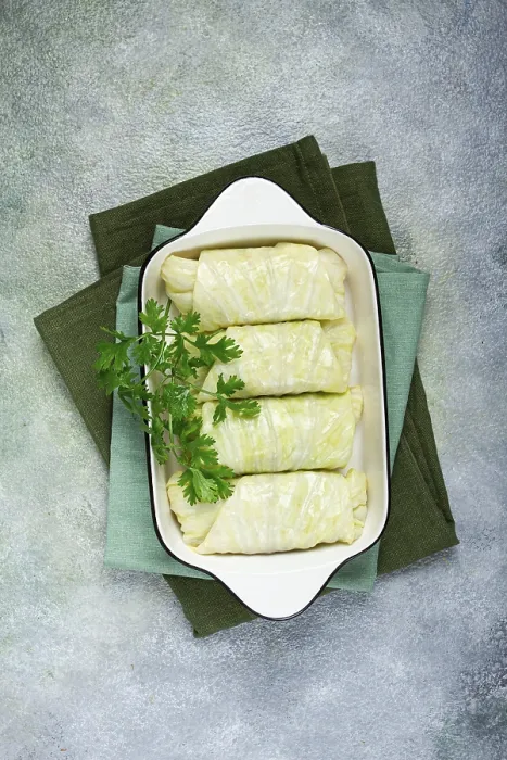Framed Print : Raw Cabbage Rolls Print, Top View Framed Print : Raw Cabbage Rolls Print, Top View