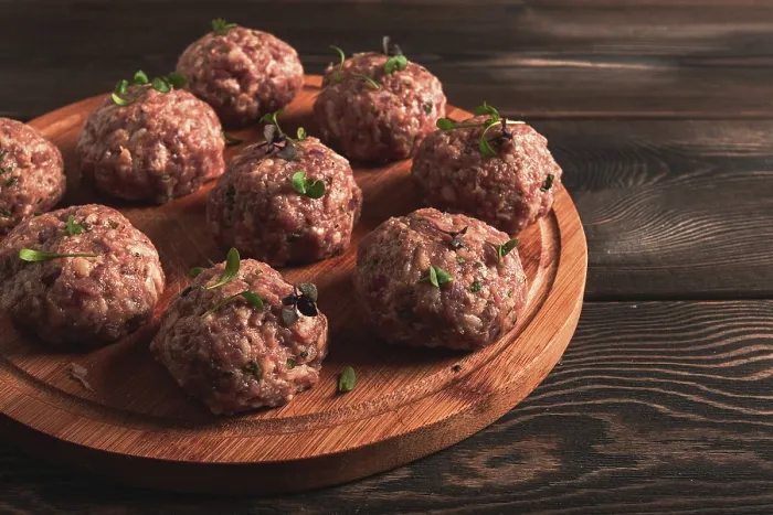 Framed Print : Raw Meatballs Print on Cutting Board Framed Print : Raw Meatballs Print on Cutting Board