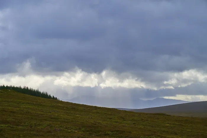 Framed Print : Rays of Light Break Through Clouds Print, Lairg, Scotland Framed Print : Rays of Light Break Through Clouds Print, Lairg, Scotland