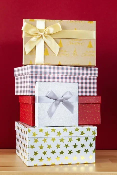 Framed Print : Red Background with Christmas Gift Boxes Print Framed Print : Red Background with Christmas Gift Boxes Print