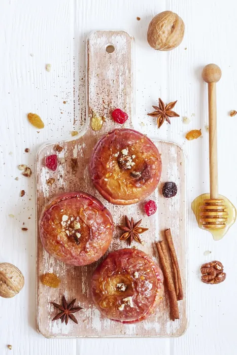 Framed Print : Red Baked Apples with Cinnamon Print Framed Print : Red Baked Apples with Cinnamon Print