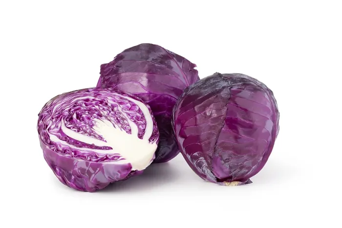 Framed Print : Red Cabbage Print Isolated on White Background