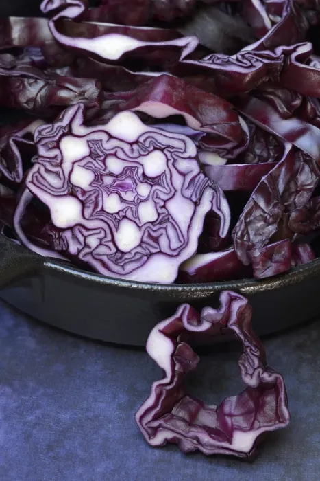 Framed Print : Red Cabbage Sliced in Pot Print Framed Print : Red Cabbage Sliced in Pot Print
