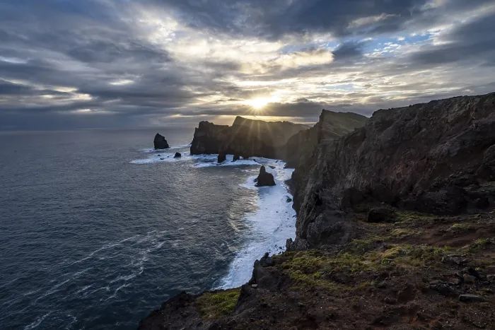 Framed Print : Red Cliffs at Sunrise, Madeira Print Framed Print : Red Cliffs at Sunrise, Madeira Print