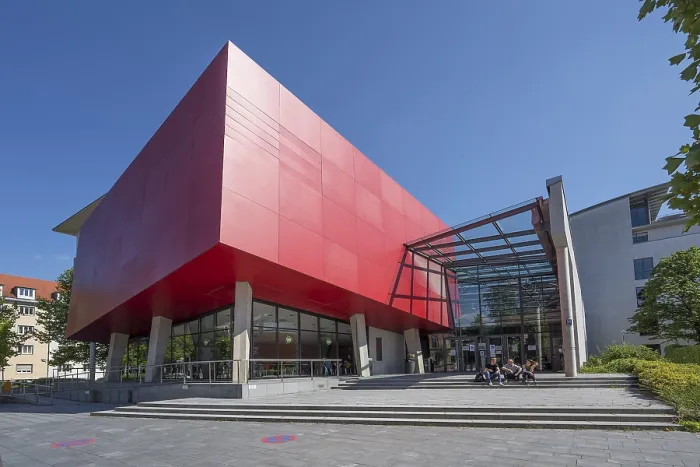 Framed Print : Red Cube Print, University of Applied Sciences Munich Framed Print : Red Cube Print, University of Applied Sciences Munich