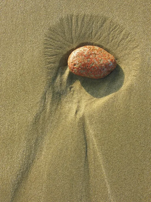 Framed Print : Red Pebble in the Sand Print Framed Print : Red Pebble in the Sand Print