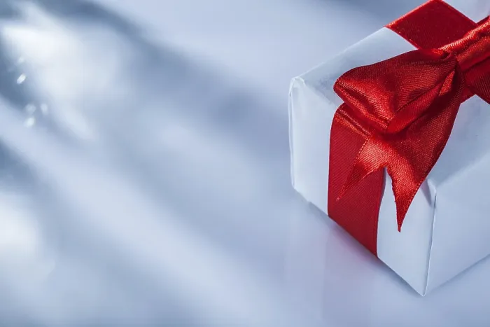 Framed Print : Red Present Box Print on White Background Framed Print : Red Present Box Print on White Background