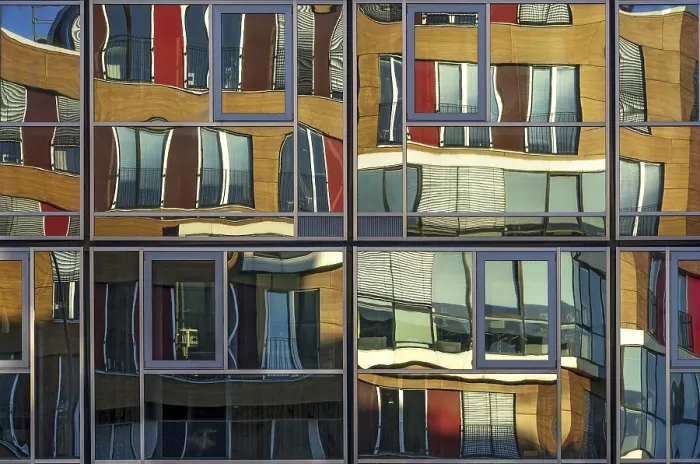 Framed Print : Reflection on the house facade Print Framed Print : Reflection on the house facade Print