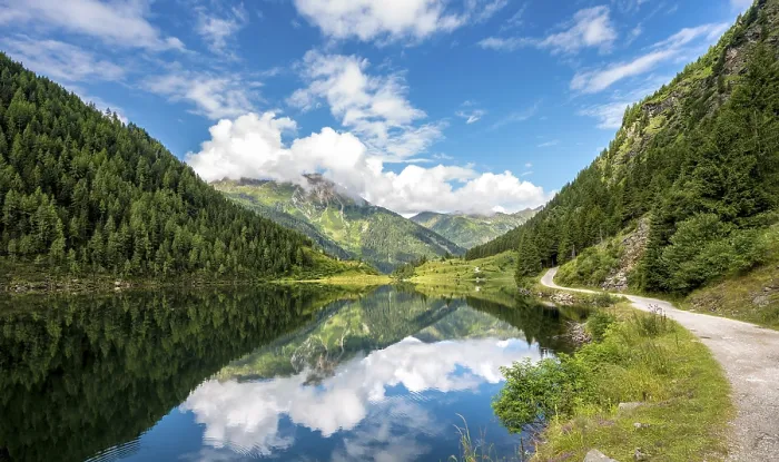 Framed Print : Reflection in the Riesachsee Lake Print, Austria Framed Print : Reflection in the Riesachsee Lake Print, Austria
