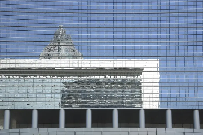Framed Print : Reflection of Messeturm and Pollux at Castor, Print Framed Print : Reflection of Messeturm and Pollux at Castor, Print