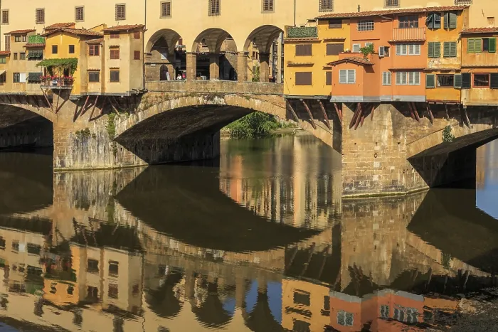 Framed Print : Reflection of the Ponte Vecchio in the Arno Print, Florence, Italy Framed Print : Reflection of the Ponte Vecchio in the Arno Print, Florence, Italy