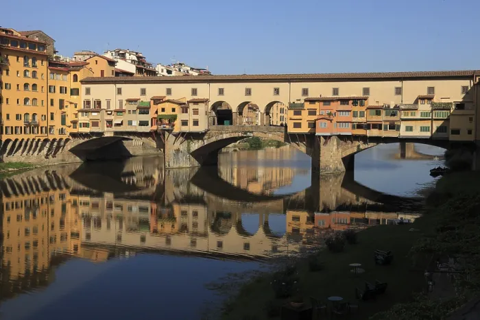 Framed Print : Reflection of the Ponte Vecchio in the Arno Print, Florence, Italy Framed Print : Reflection of the Ponte Vecchio in the Arno Print, Florence, Italy