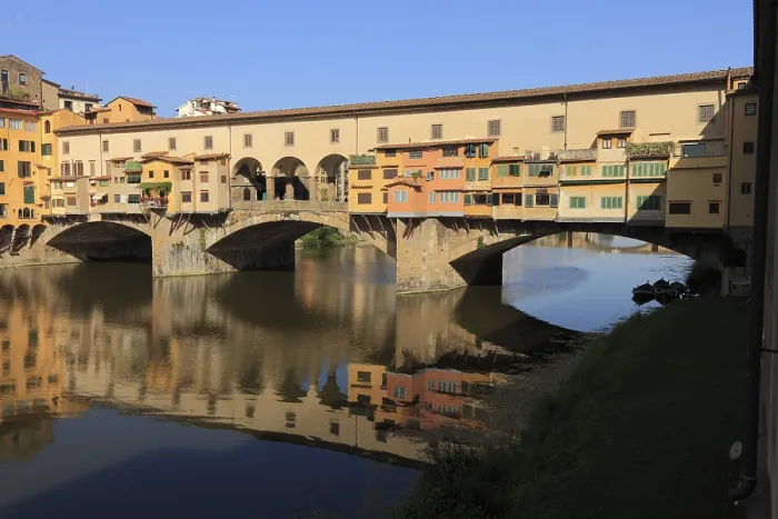 Framed Print : Reflection of the Ponte Vecchio in the Arno Print, Florence, Italy Framed Print : Reflection of the Ponte Vecchio in the Arno Print, Florence, Italy