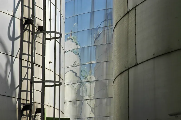 Framed Print : Reflections on a Silo Print Framed Print : Reflections on a Silo Print