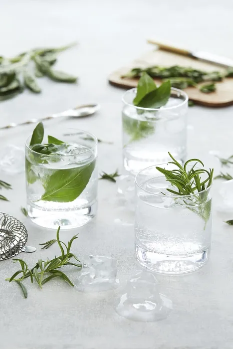 Framed Print : Refreshing Beverages Print - Herbs and Ice Framed Print : Refreshing Beverages Print - Herbs and Ice