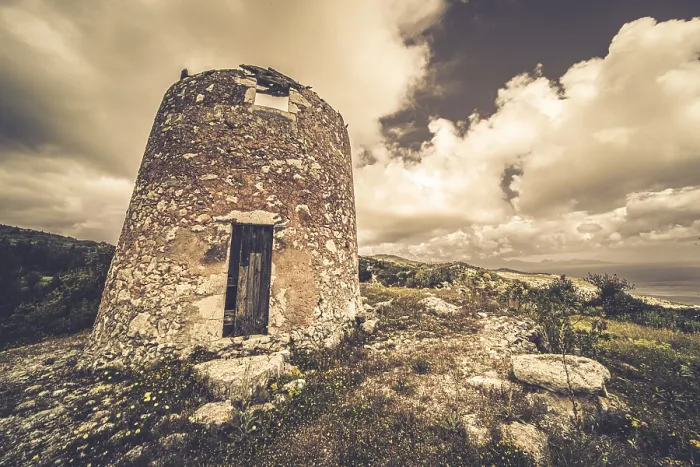 Framed Print : Remnants of an old windmill in Askos, Zakynthos island, Greece Print Framed Print : Remnants of an old windmill in Askos, Zakynthos island, Greece Print