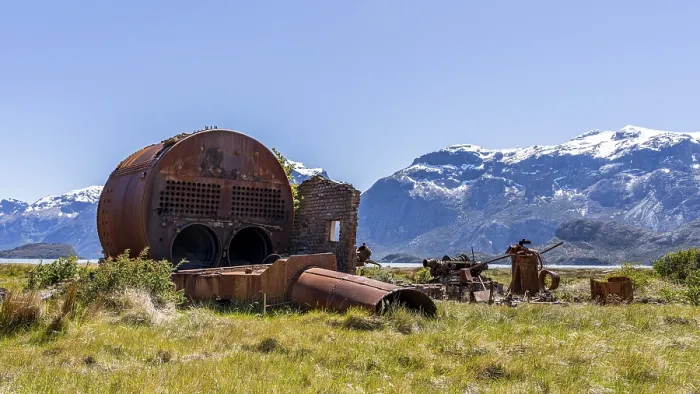 Framed Print : Timber Industry Remnants Print, Estancia Caleta Maria, Chile Framed Print : Timber Industry Remnants Print, Estancia Caleta Maria, Chile