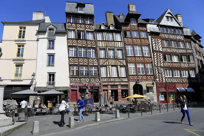 Framed Print : Rennes Half-Timbered Building Print, Brittany, France Framed Print : Rennes Half-Timbered Building Print, Brittany, France