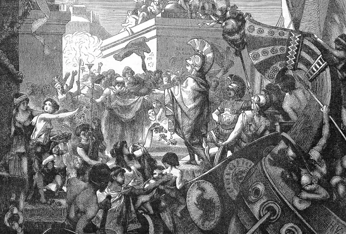 Framed Print : Digitally Restored Print of Return of Alcibiades to Athens Framed Print : Digitally Restored Print of Return of Alcibiades to Athens