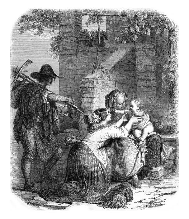 Framed Print : The Return of the Fields Vintage Engraved Print 1857 Framed Print : The Return of the Fields Vintage Engraved Print 1857