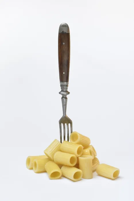 Framed Print : Rigatoni, pasta with fork print Framed Print : Rigatoni, pasta with fork print