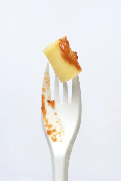 Framed Print : Rigatoni Pasta on Plastic Fork Print Framed Print : Rigatoni Pasta on Plastic Fork Print