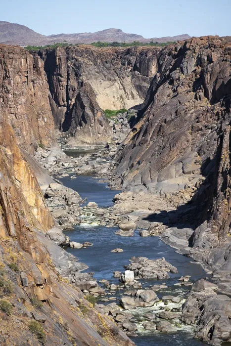 Framed Print : River Bed and Dump on the Orange River, Print Framed Print : River Bed and Dump on the Orange River, Print