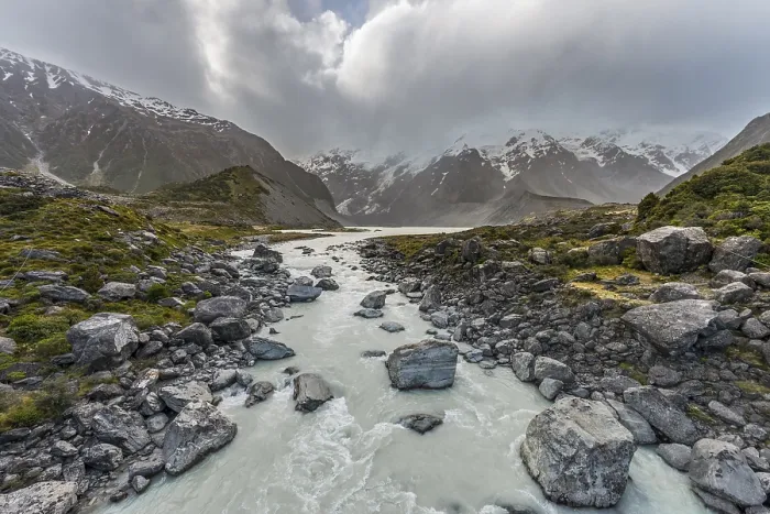 Framed Print : River Hooker Print, Mount Cook National Park, New Zealand Framed Print : River Hooker Print, Mount Cook National Park, New Zealand