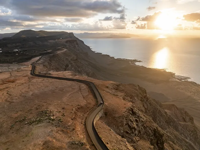 Framed Print : Lanzarote Coast Road Print at Sunset Framed Print : Lanzarote Coast Road Print at Sunset