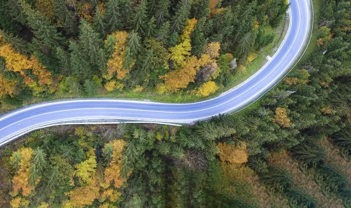 Framed Print : Quadcopter Aerial View Print: Road through the Forest Framed Print : Quadcopter Aerial View Print: Road through the Forest