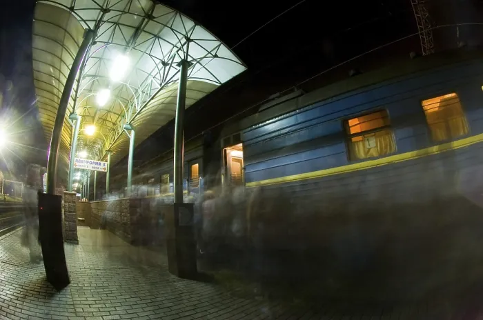 Framed Print : Road Train Station at Night Print Framed Print : Road Train Station at Night Print