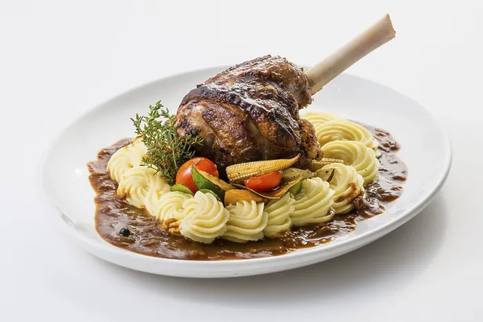 Framed Print : Roasted Lamb Shank on Mashed Potatoes Print Framed Print : Roasted Lamb Shank on Mashed Potatoes Print