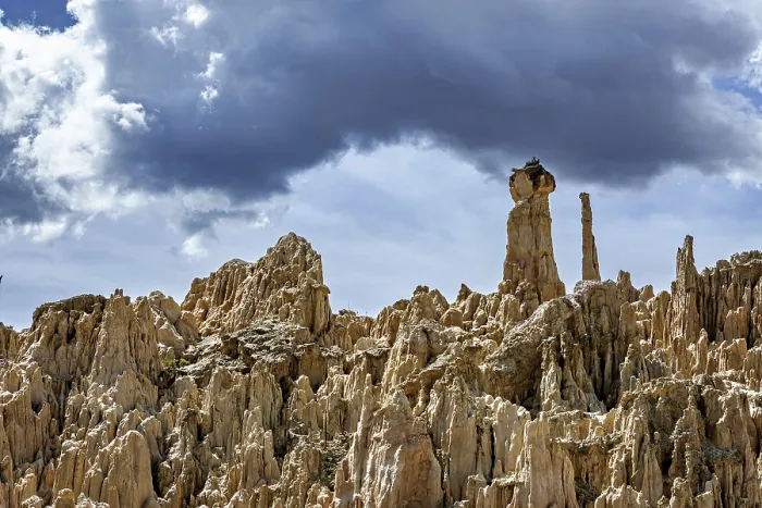 Framed Print : Rock Formations with Cloudy Sky Print, Bolivia Framed Print : Rock Formations with Cloudy Sky Print, Bolivia