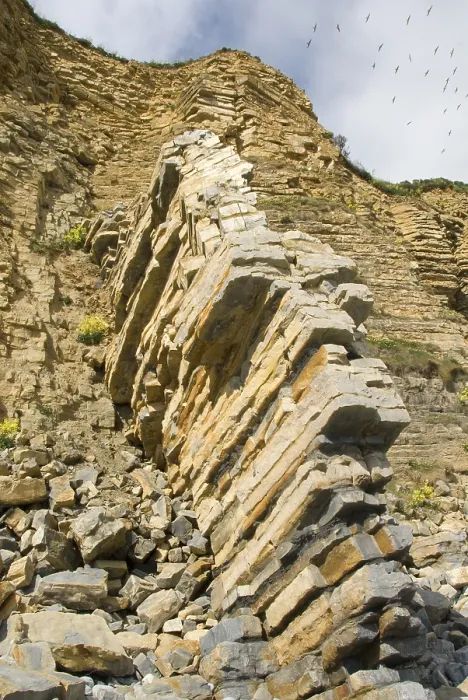 Framed Print : Rockfall, Llantwit Major Beach Print, Wales Framed Print : Rockfall, Llantwit Major Beach Print, Wales