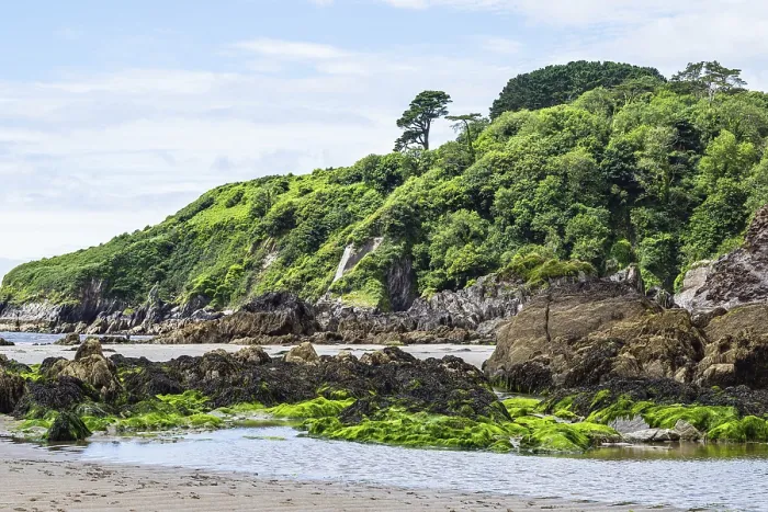 Framed Print : Mothecombe Beach Rocks and Cliffs Print, South Devon, England Framed Print : Mothecombe Beach Rocks and Cliffs Print, South Devon, England