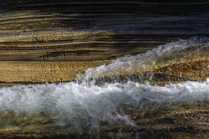 Framed Print : Rocks and Foaming Water Print, Verzasca Valley, Switzerland