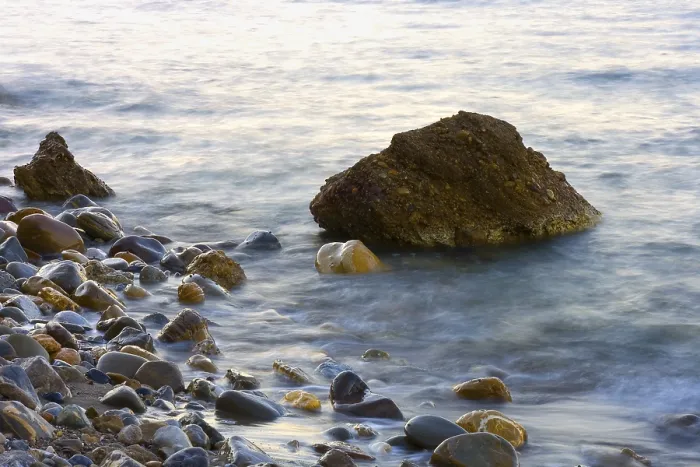 Framed Print : Rocks in the Sea Print Framed Print : Rocks in the Sea Print