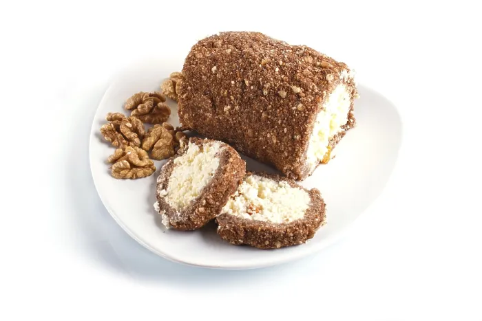 Framed Print : Roll Cake with Curd and Walnuts Print Framed Print : Roll Cake with Curd and Walnuts Print