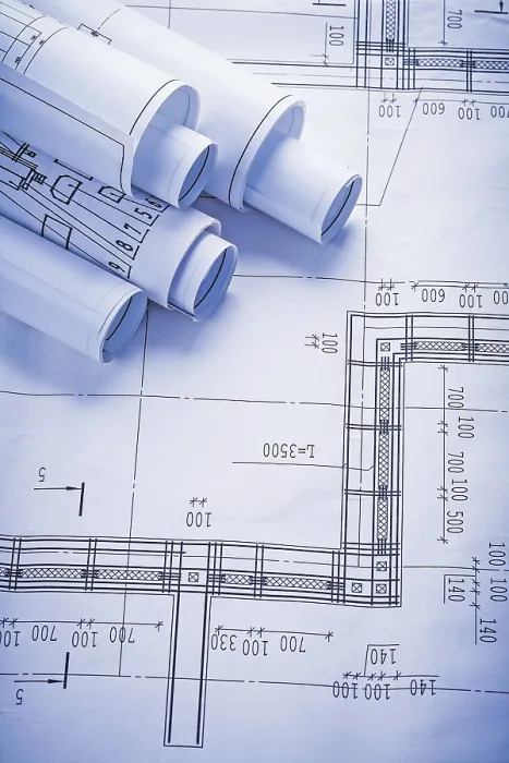 Framed Print : Blueprint Print with Organized Copyspace Framed Print : Blueprint Print with Organized Copyspace