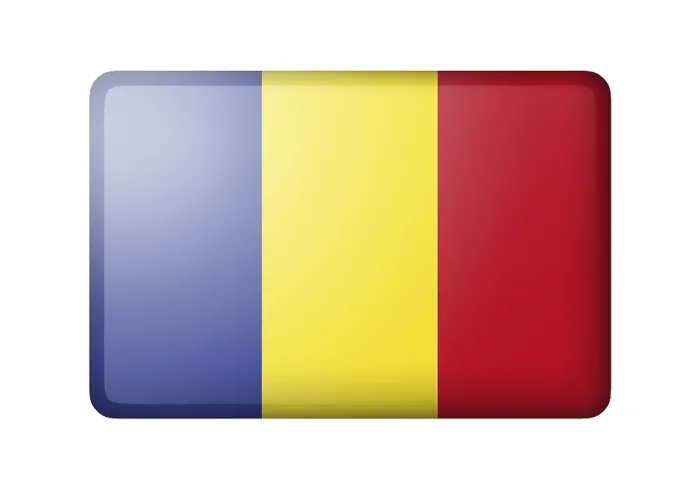 Framed Print : The Romania Flag Print Isolated on White Background