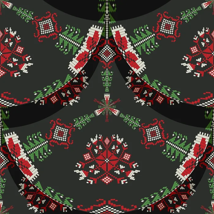 Framed Print : Traditional Romanian Embroidery Print Vector Design Framed Print : Traditional Romanian Embroidery Print Vector Design