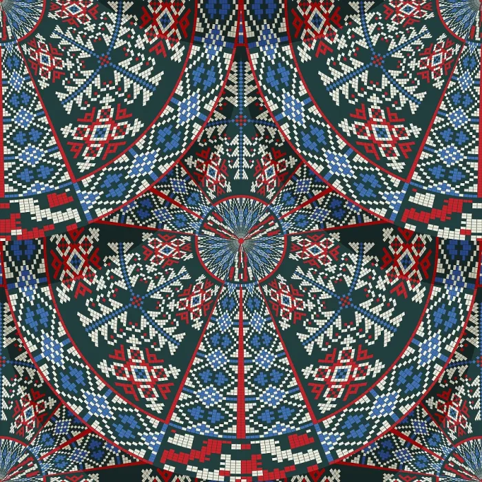 Framed Print : Traditional Romanian Embroidery Print Pattern