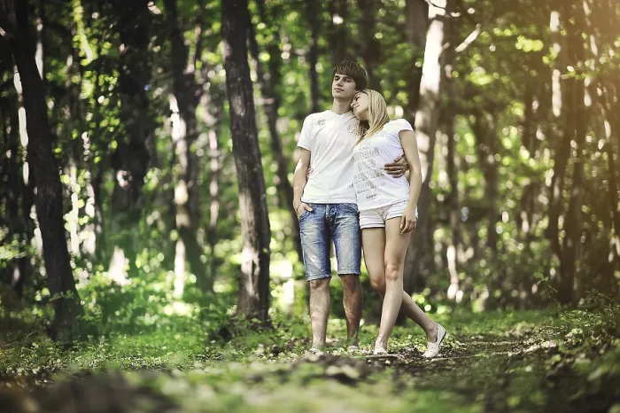 Framed Print : Romantic Couple Print in Forest Landscape Framed Print : Romantic Couple Print in Forest Landscape