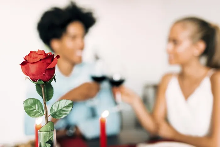 Framed Print : Romantic Dinner Setting Print with Red Rose Framed Print : Romantic Dinner Setting Print with Red Rose