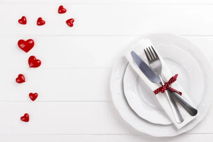 Framed Print : Romantic Table Setting Print on White Wooden Table