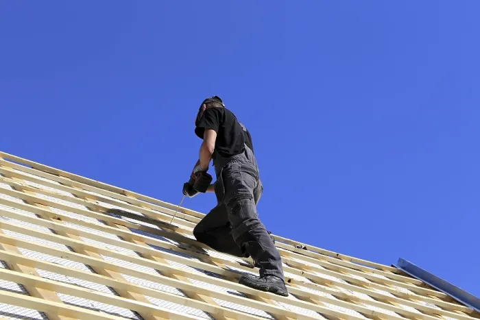 Framed Print : Roofer or Carpenter at Work Print Framed Print : Roofer or Carpenter at Work Print