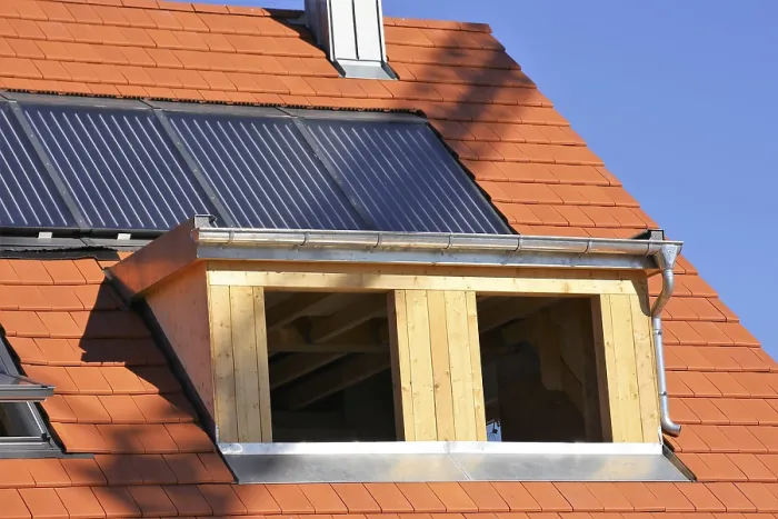 Framed Print : Roofer working on a new dormer window Print Framed Print : Roofer working on a new dormer window Print