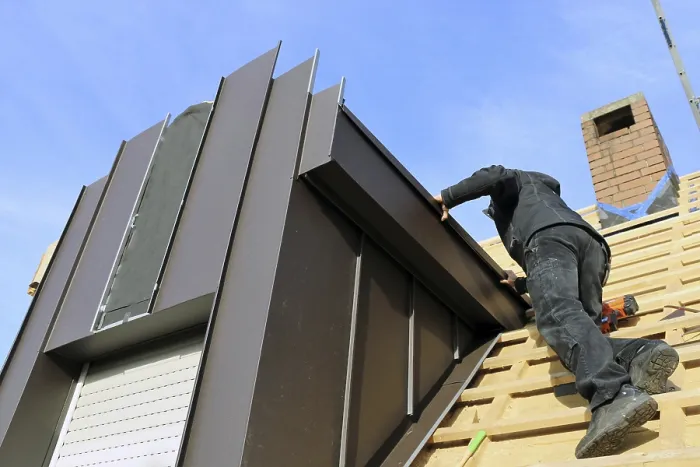 Framed Print : Roofer Working on a New Dormer Window Print Framed Print : Roofer Working on a New Dormer Window Print